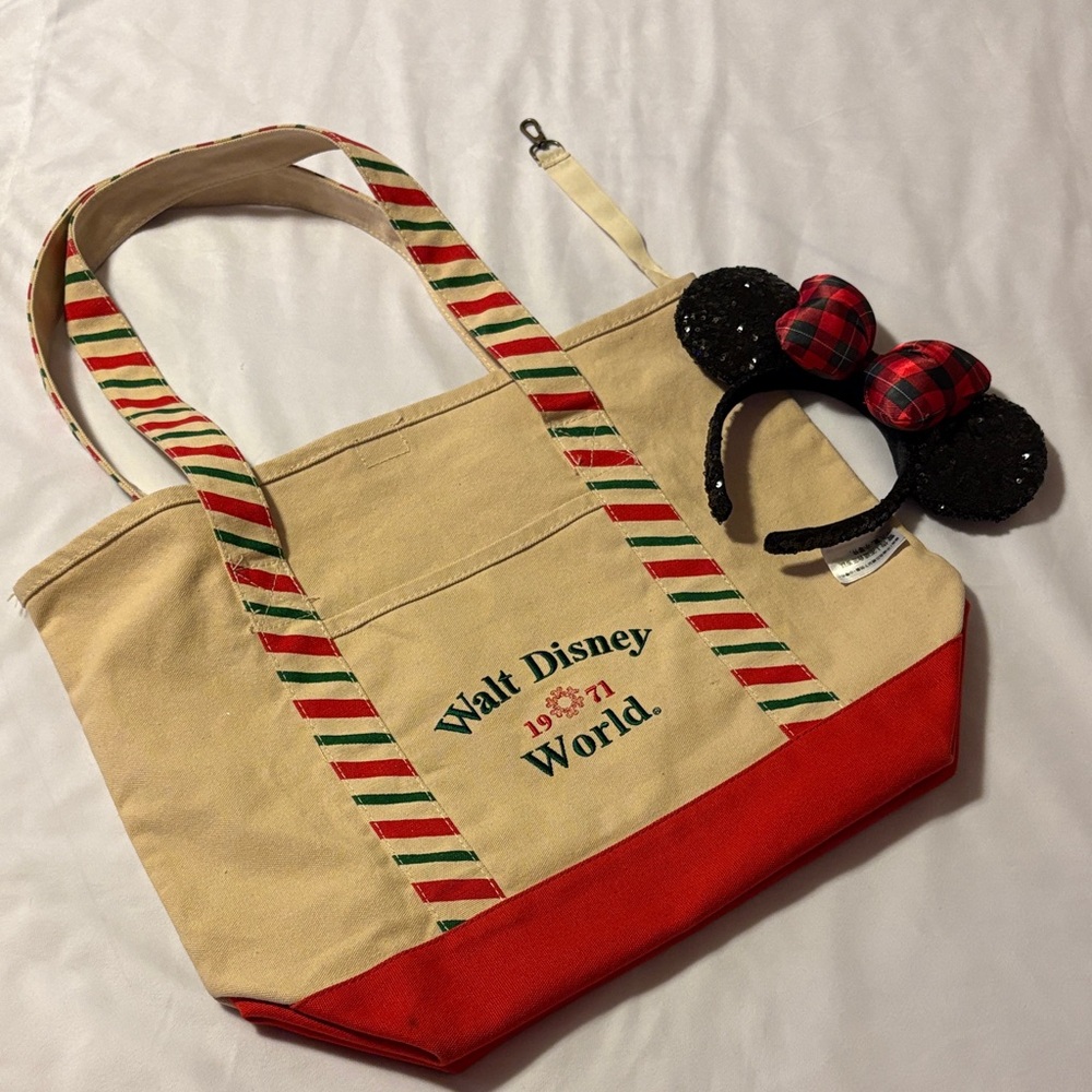 Disney Canvas Tote Bag and Minnie Ears Set